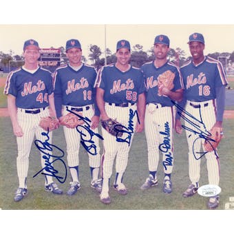 Gooden/Darling/Cone/Ojeda/Fernandez Autographed Mets 8x10 Photo JSA AR95074 (Reed Buy)