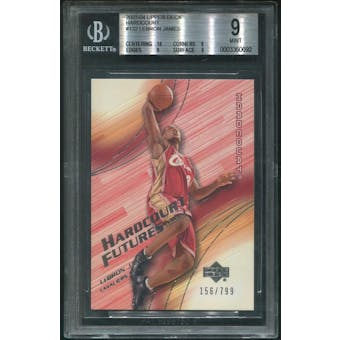 2003/04 Upper Deck Hardcourt Basketball #132 LeBron James Rookie #156/799 BGS 9 (MINT)