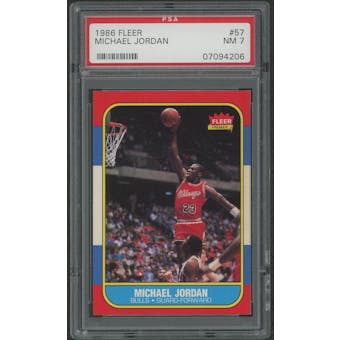 1986/87 Fleer Basketball #57 Michael Jordan Rookie PSA 7 (NM)