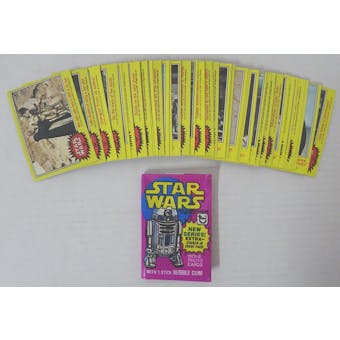 1977 Topps Star Wars Series 3 (Yellow) Complete Set w/ Wrapper (133-198)(EX) (Reed Buy)
