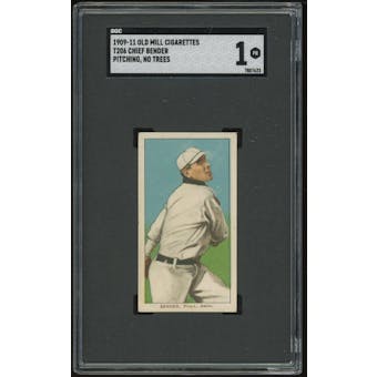 T206 Old Mill Chief Bender pitching no trees SGC 1 *7623 (Reed Buy)