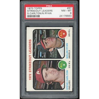 1973 Topps #67 Strikeout Leaders PSA 8 *6663 (Reed Buy)