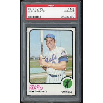 1973 Topps #305 Willie Mays PSA 8 *7489 (Reed Buy)