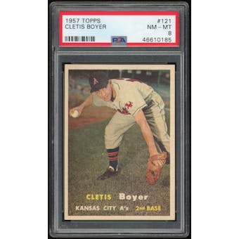 1957 Topps #121 Cletis Boyer PSA 8 *0185 (Reed Buy)