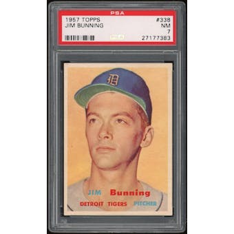 1957 Topps #338 Jim Bunning RC PSA 7 *7383 (Reed Buy)