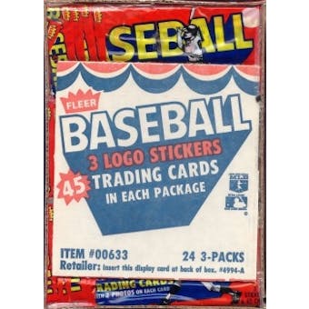 1983 Fleer Baseball Wax Rack Box