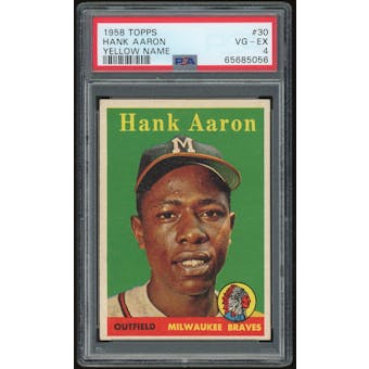 1958 Topps #30 Hank Aaron YN PSA 4 *5056 (Reed Buy)