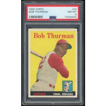 1958 Topps #34 Bob Thurman PSA 8 *2504 (Reed Buy)