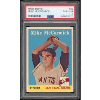 1958 Topps #37 Mike McCormick PSA 8 *3326 (Reed Buy)