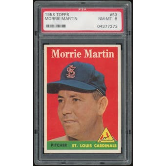 1958 Topps #53 Morrie Martin PSA 8 *7273 (Reed Buy)