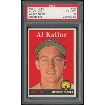1958 Topps #70 Al Kaline WN PSA 6 *5932 (Reed Buy)