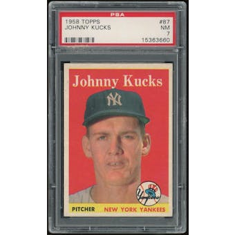 1958 Topps #87 Johnny Kucks PSA 7 *3660 (Reed Buy)