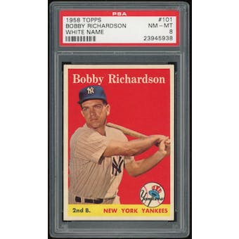1958 Topps #101 Bobby Richardson WN PSA 8 *5938 (Reed Buy)