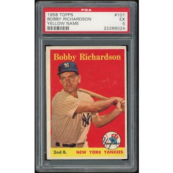 1958 Topps #101 Bobby Richardson YN PSA 5 *8024 (Reed Buy)