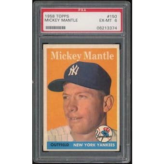 1958 Topps #150 Mickey Mantle PSA 6 *3374 (Reed Buy)