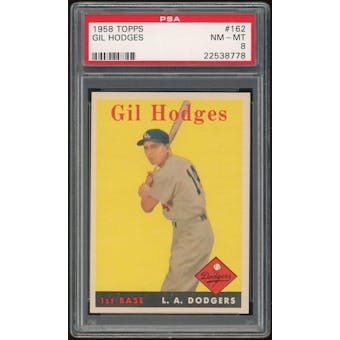1958 Topps #162 Gil Hodges PSA 8 *8778 (Reed Buy)