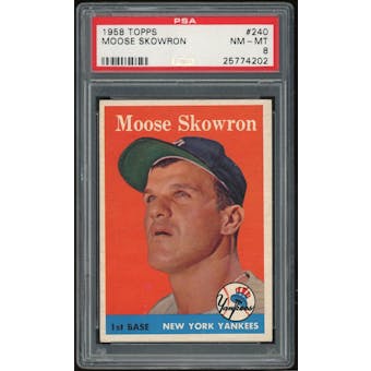 1958 Topps #240 Moose Skowron PSA 8 *4202 (Reed Buy)