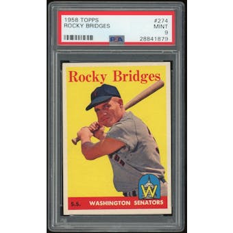 1958 Topps #274 Rocky Bridges PSA 9 *1879 (Reed Buy)