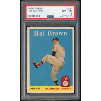 1958 Topps #381 Hal Brown PSA 8 *9620 (Reed Buy)