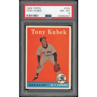 1958 Topps #393 Tony Kubek PSA 8 *9357 (Reed Buy)