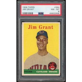 1958 Topps #394 Jim Grant PSA 8 *2996 (Reed Buy)