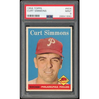 1958 Topps #404 Curt Simmons PSA 9 *1890 (Reed Buy)