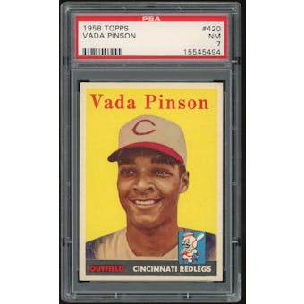 1958 Topps #420 Vada Pinson PSA 7 *5494 (Reed Buy)