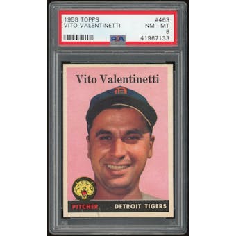 1958 Topps #463 Vito Valentinetti PSA 8 *7133 (Reed Buy)