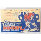 2001/02 Topps Heritage Hockey Hobby Box (Torn Cello) (Reed Buy)