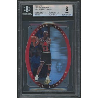 1996 Upper Deck SPx Basketball #R1 Michael Jordan Record Breaker BGS 8 (NM-MT)