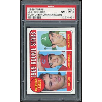 1969 Topps #597 Rollie Fingers RC PSA 8 *4931 (Reed Buy)