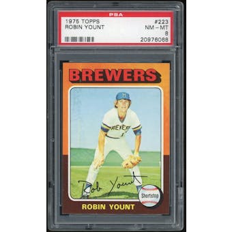 1975 Topps #223 Robin Yount RC PSA 8 *6068 (Reed Buy)