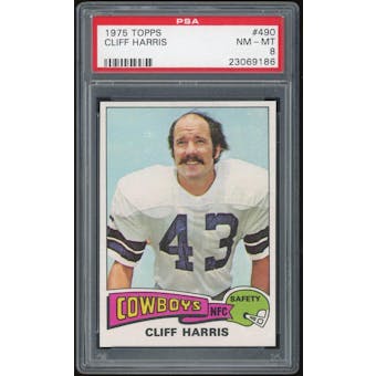 1975 Topps #490 Cliff Harris RC PSA 8 *9186 (Reed Buy)