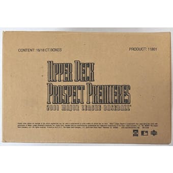 2001 Upper Deck Prospect Premieres Baseball Hobby 16-Box Case (Reed Buy)