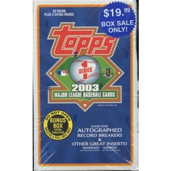 2003 Topps Series 1 Baseball Blaster 20 Pack Box