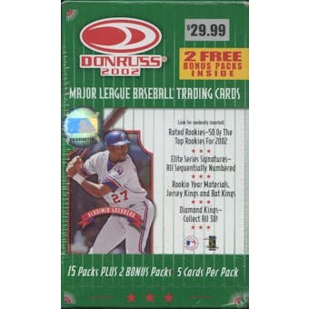 2002 Donruss Baseball Blaster 17 Pack Box