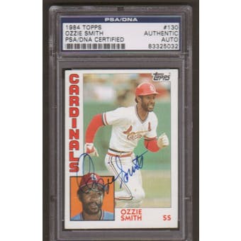 1984 Topps Ozzie Smith #130 Autographed Card PSA Slabbed (5032)