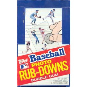 1984 Topps Baseball Photo Rub-Downs Box