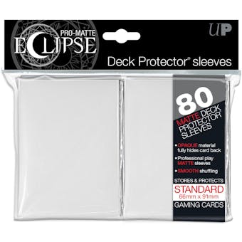 Ultra Pro Pro Matte Eclipse Deck Protector Sleeves - White (80 Ct.)