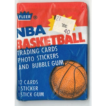 1986/87 Fleer Basketball Wax Pack (Jordan RC!) With Jordan Sticker on Back