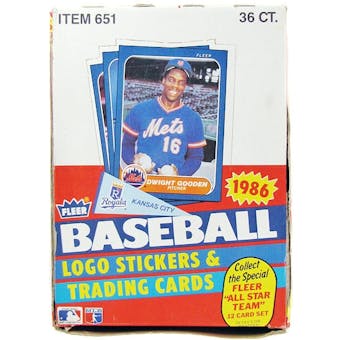 1986 Fleer Baseball Wax Box (Reed Buy)