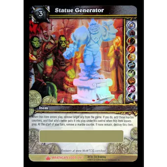 World of Warcraft WoW Wrathgate Single Statue Generator Unscratched Loot Card