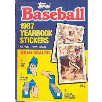 1987 Topps Baseball Yearbook Stickers Wax Box