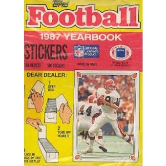 1987 Topps Yearbook Stickers Football Box