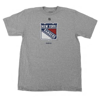 New York Rangers Reebok Grey Tee Shirt (Adult L)