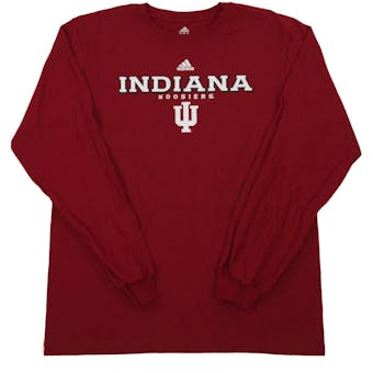Indiana Hoosiers Adidas Red The Go To Long Sleeve Tee Shirt (Adult XL)