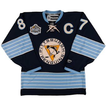 Pittsburgh Penguins #87 Sidney Crosby Reebok Navy Winter Classic 2011 Premier Jersey (Adult L)