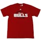 Chicago Bulls Adidas Triple Threat 3 Pack Red Grey White Tee Shirt Combo