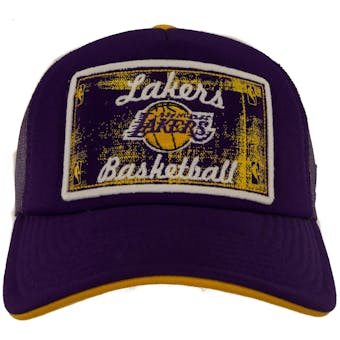 Los Angeles Lakers Adidas Team Colors Trucker Mesh Snapback Hat (Adult One Size)