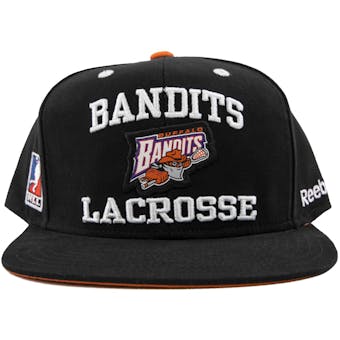 Buffalo Bandits Reebok Black Flat Brim Snapback Hat (Adult OSFA)